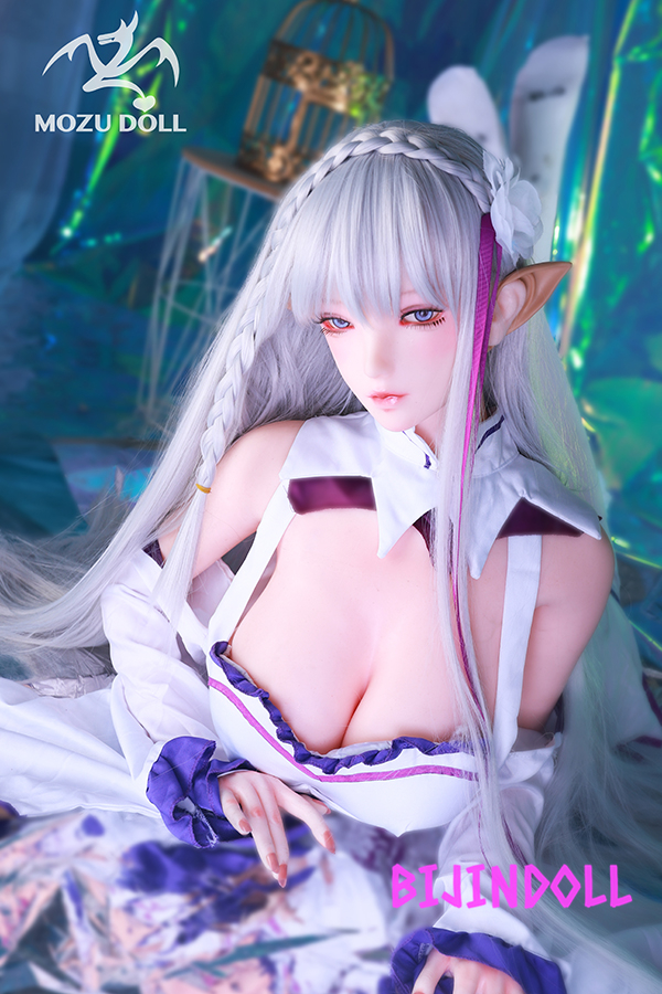 mozudoll 163cm H-cup TPE Emilia Sex Dolls anime Re:Zero cosplay dutchwife silver-haired half-elf sex doll