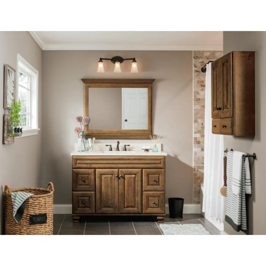 Diamond FreshFit Ballantyne 48-in Mocha with Ebony Glaze Bathroom Vanity Cabinet