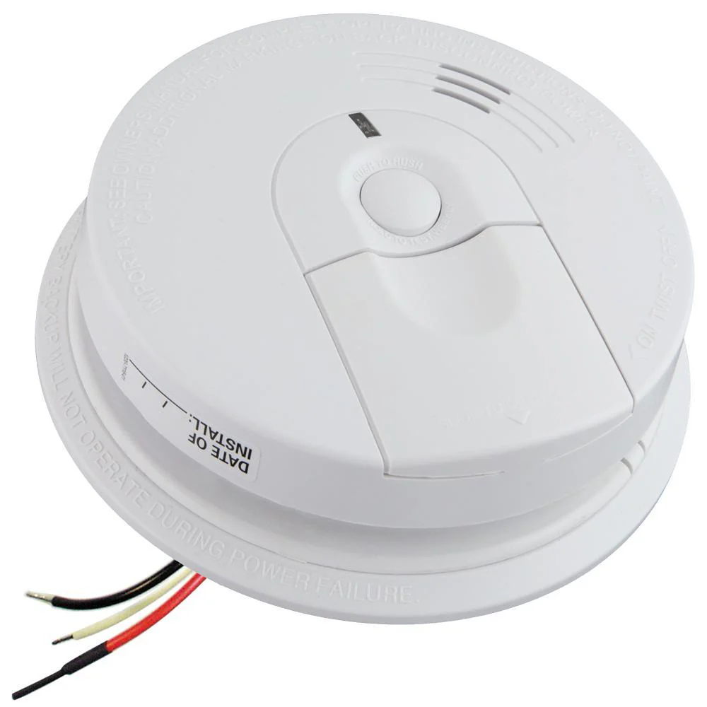 FireX Hardwire Smoke Detector with 9-Volt Battery Backup and Front Load Battery Door (4-Pack)