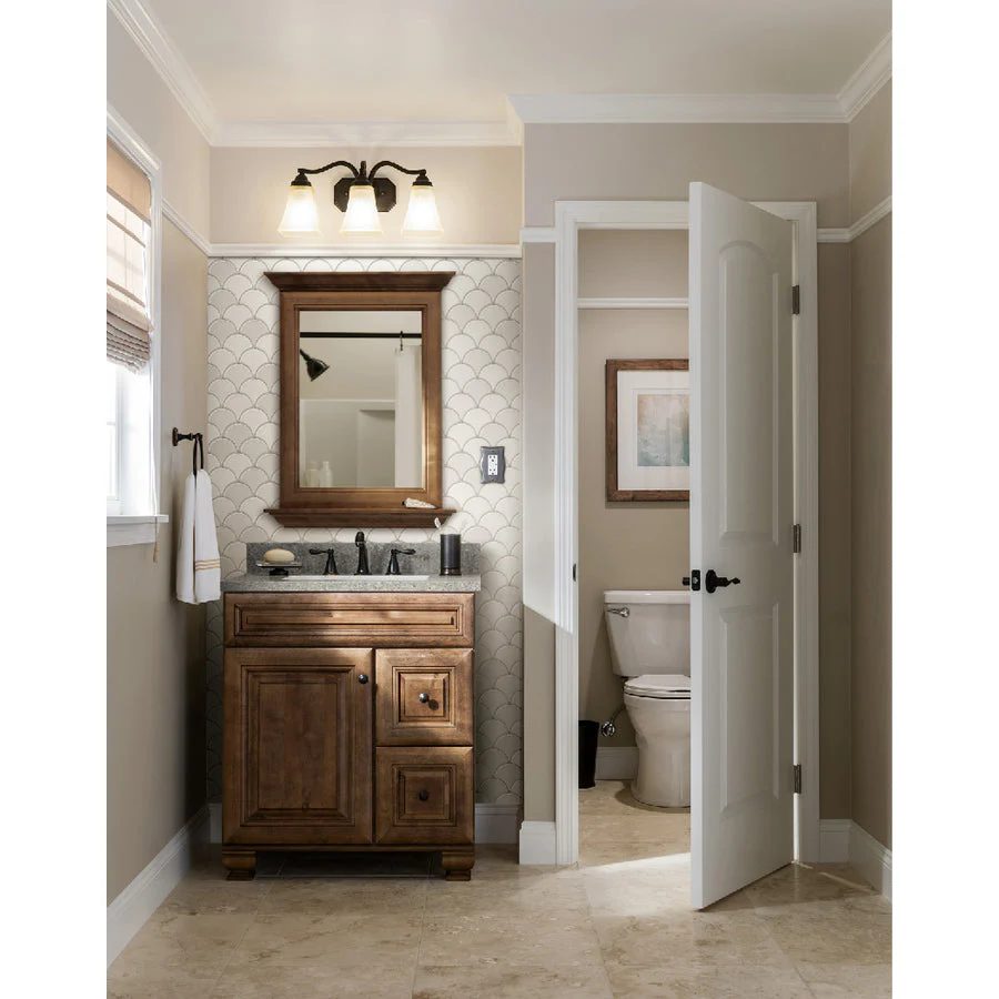 Diamond FreshFit Ballantyne 30-in Mocha with Ebony Glaze Bathroom Vanity Cabinet