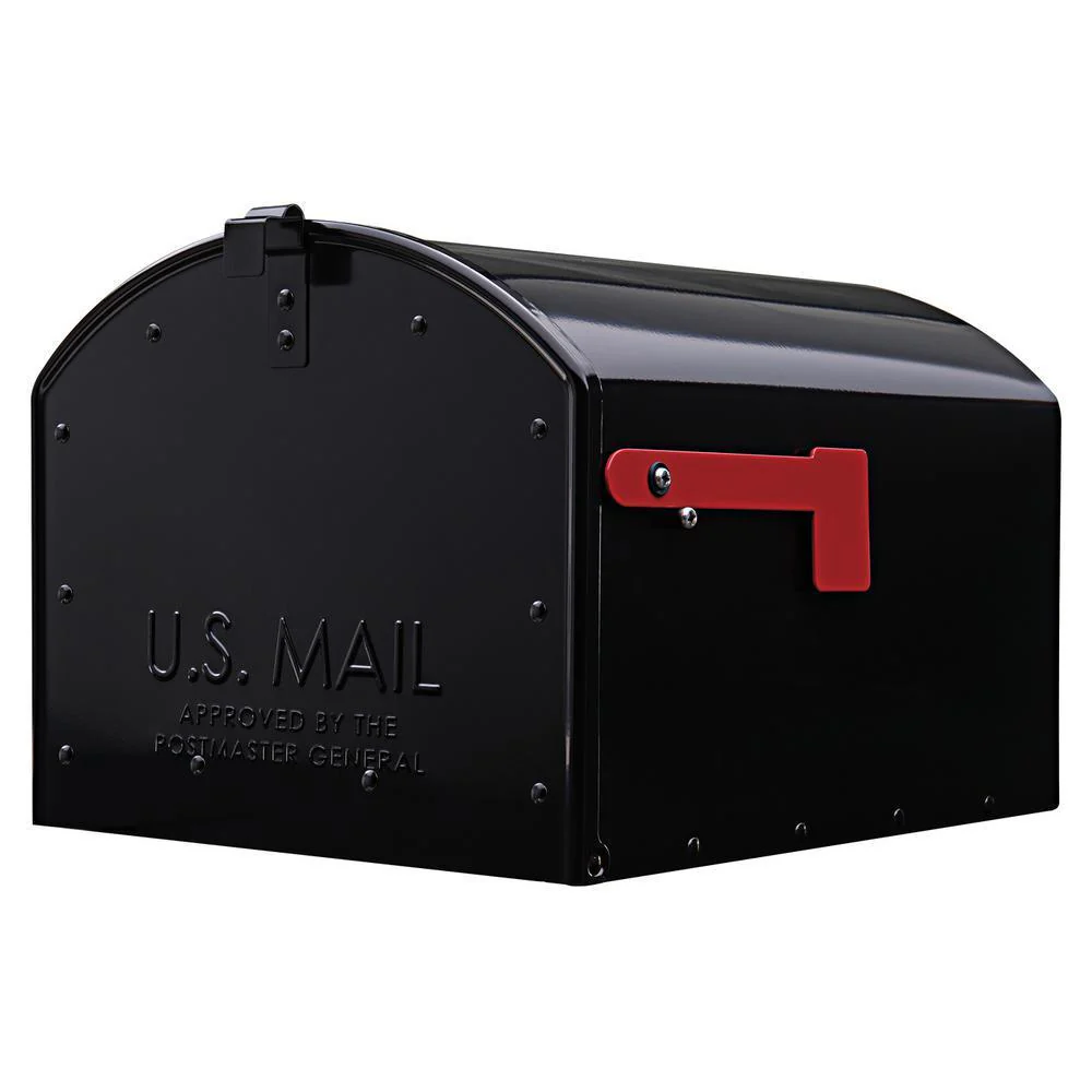 Storehouse Extra Large, Steel, Post Mount Mailbox, Black