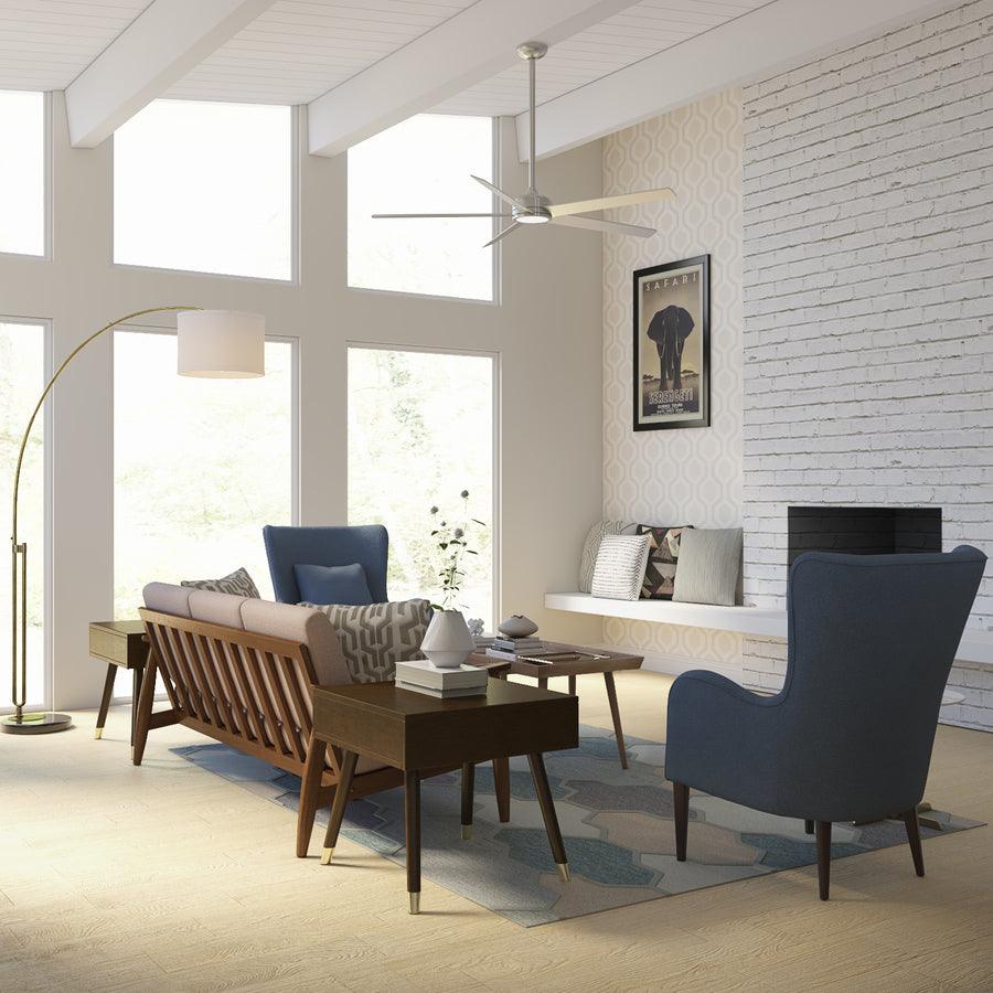 Minka Ceiling Fan Co. Havenworth 60-in Brushed Nickel LED Indoor Ceiling Fan with Remote (5-Blade)