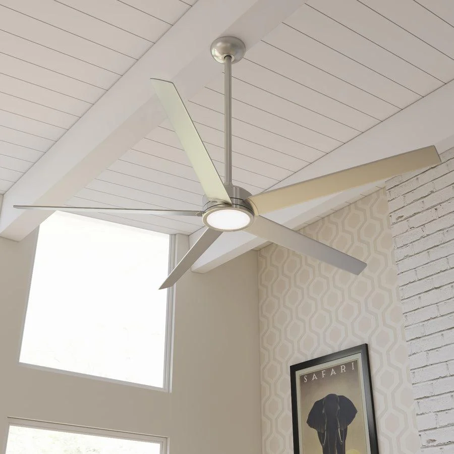 Minka Ceiling Fan Co. Havenworth 60-in Brushed Nickel LED Indoor Ceiling Fan with Remote (5-Blade)