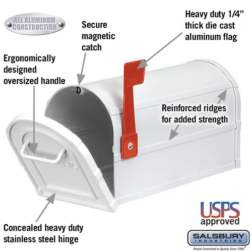 Heavy Duty Rural Mailbox - White
