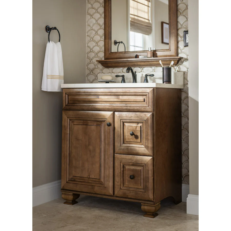 Diamond FreshFit Ballantyne 30-in Mocha with Ebony Glaze Bathroom Vanity Cabinet