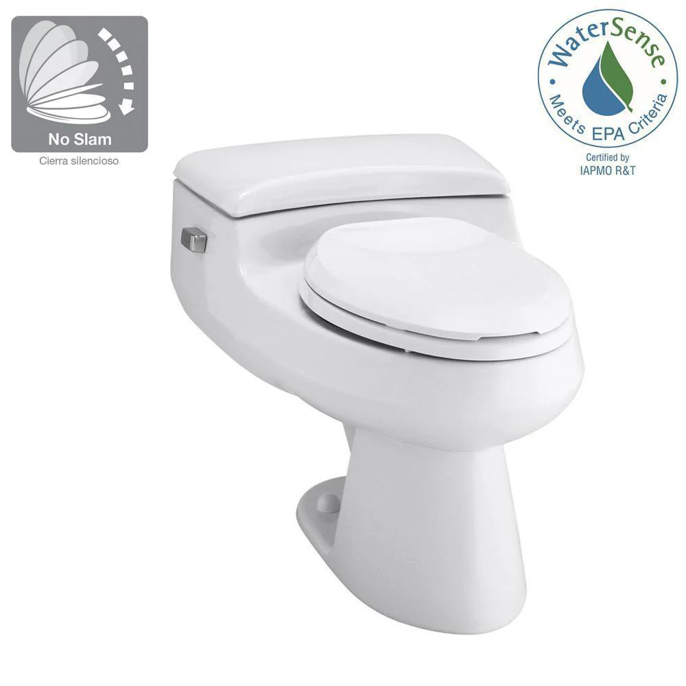 San Raphael Comfort Height 1-Piece 1 GPF Single Flush Elongated Toilet in White, Seat Included
