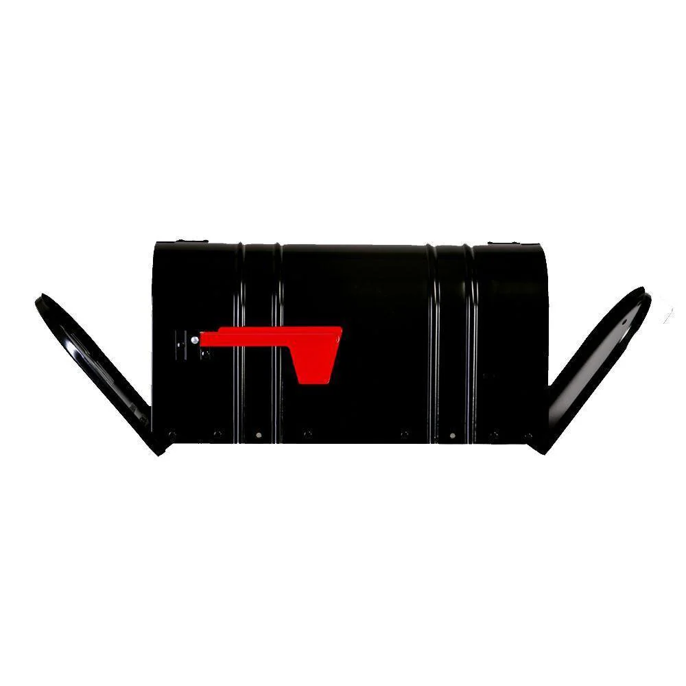 Post-Mount Double Door Steel Mailbox, Black
