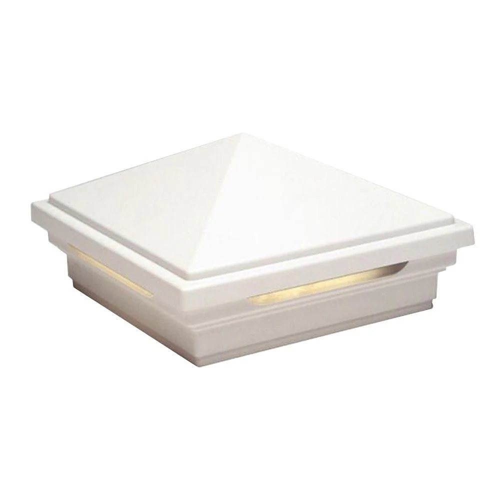 Trex DeckLighting 4 in. x 4 in. White LED Pyramid Post Sleeve Cap Light