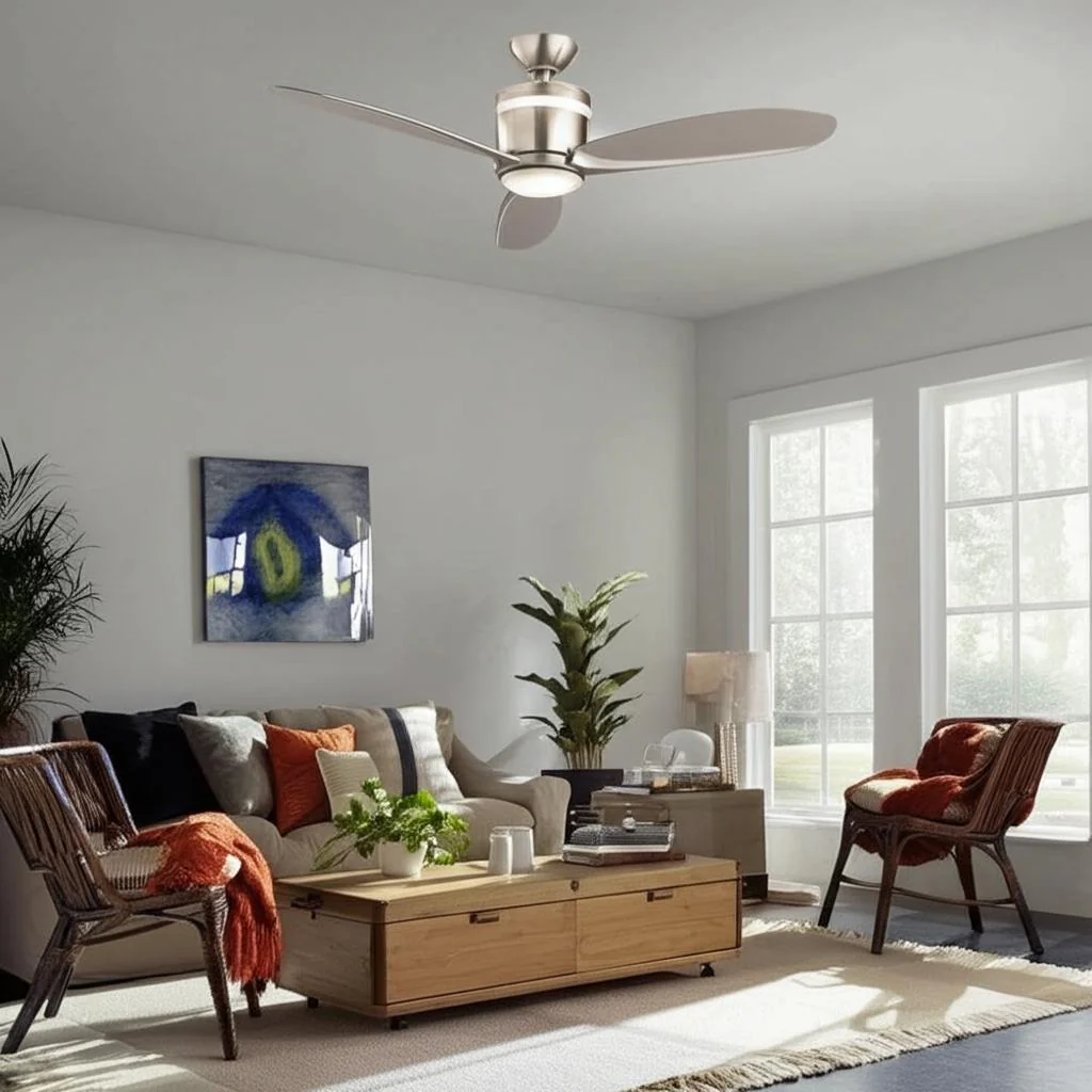 Home Decorators Collection Federigo 48-inch Nickel Ceiling Fan with LED Light and Remote