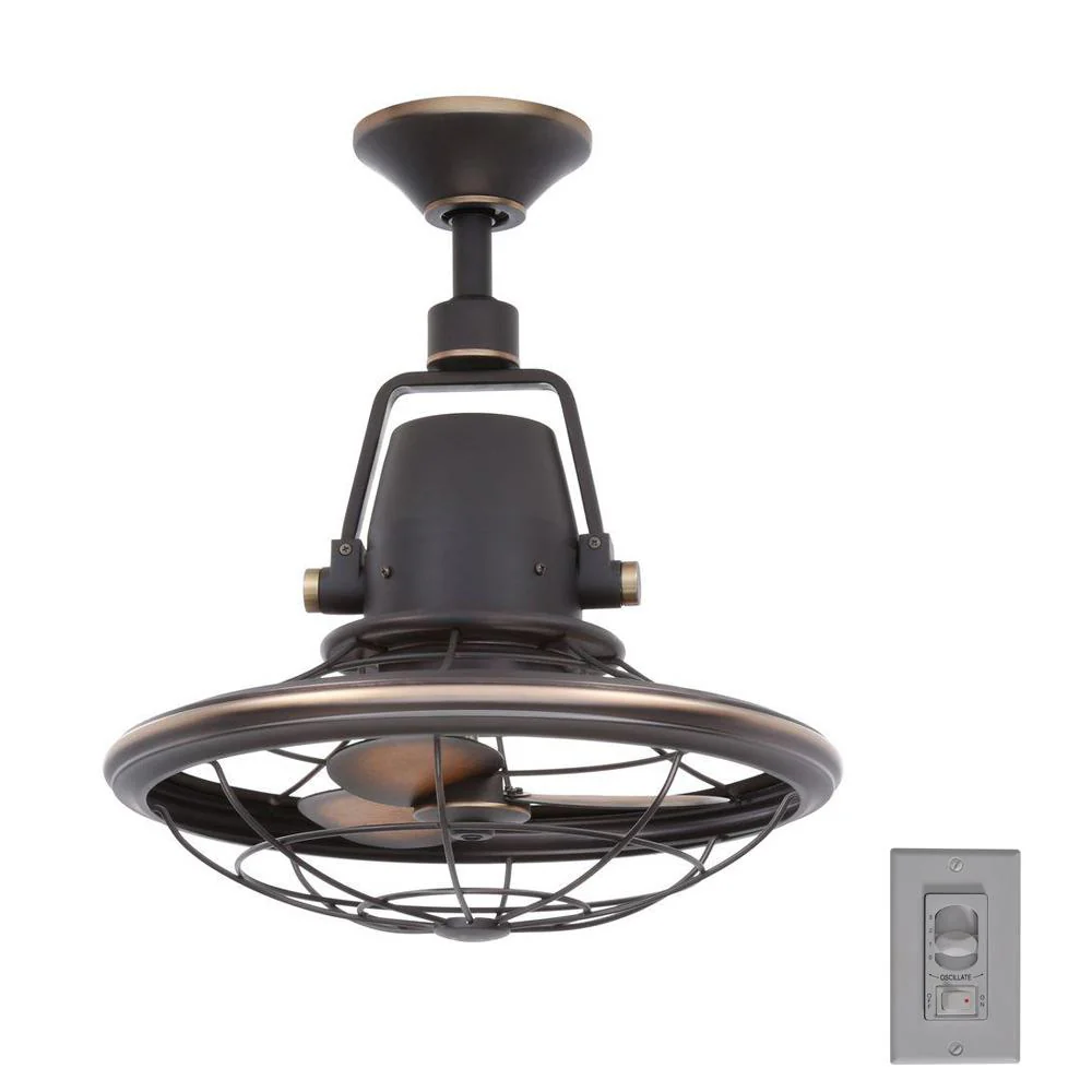 Bentley II 18 in. Indoor/Outdoor Tarnished Bronze Oscillating Ceiling Fan with Wall Control