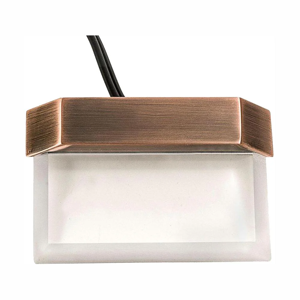 Low-Voltage Antique Brass Outdoor Integrated LED Plastic Clear Stair Light