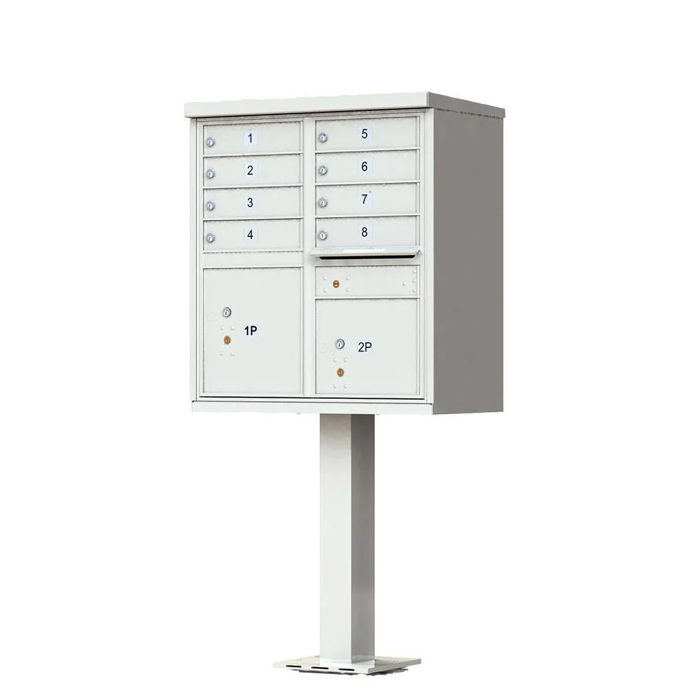 16-Mailboxes 1-Outgoing Mail Compartment 2-Parcel Lockers Pedestal Mount Cluster Box Unit