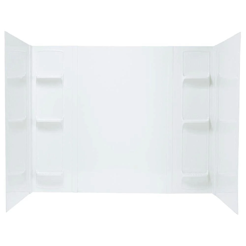 Durawall 42 in. x 72 in. x 58 in. 5-Piece Easy Up Adhesive Bath Tub Surround in White