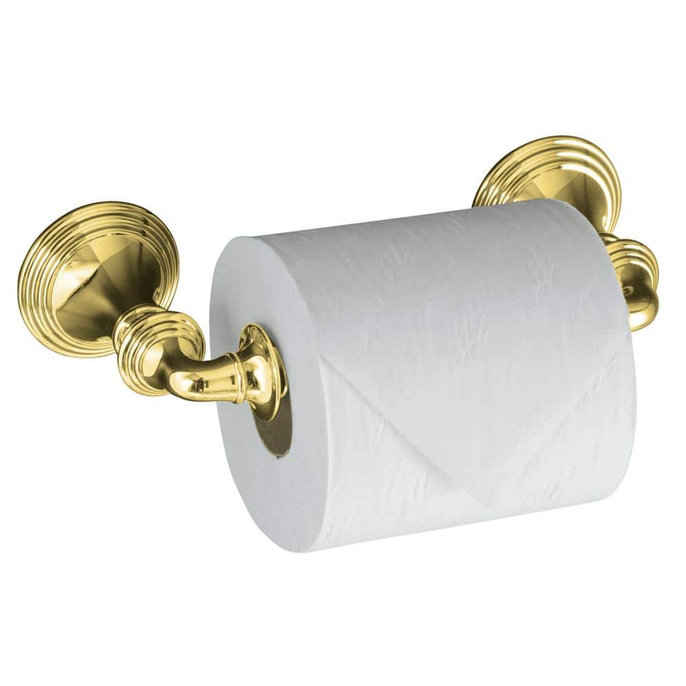 KOHLER Devonshire Wall-Mount Double Post Toilet Paper Holder in Vibrant Polished Brass