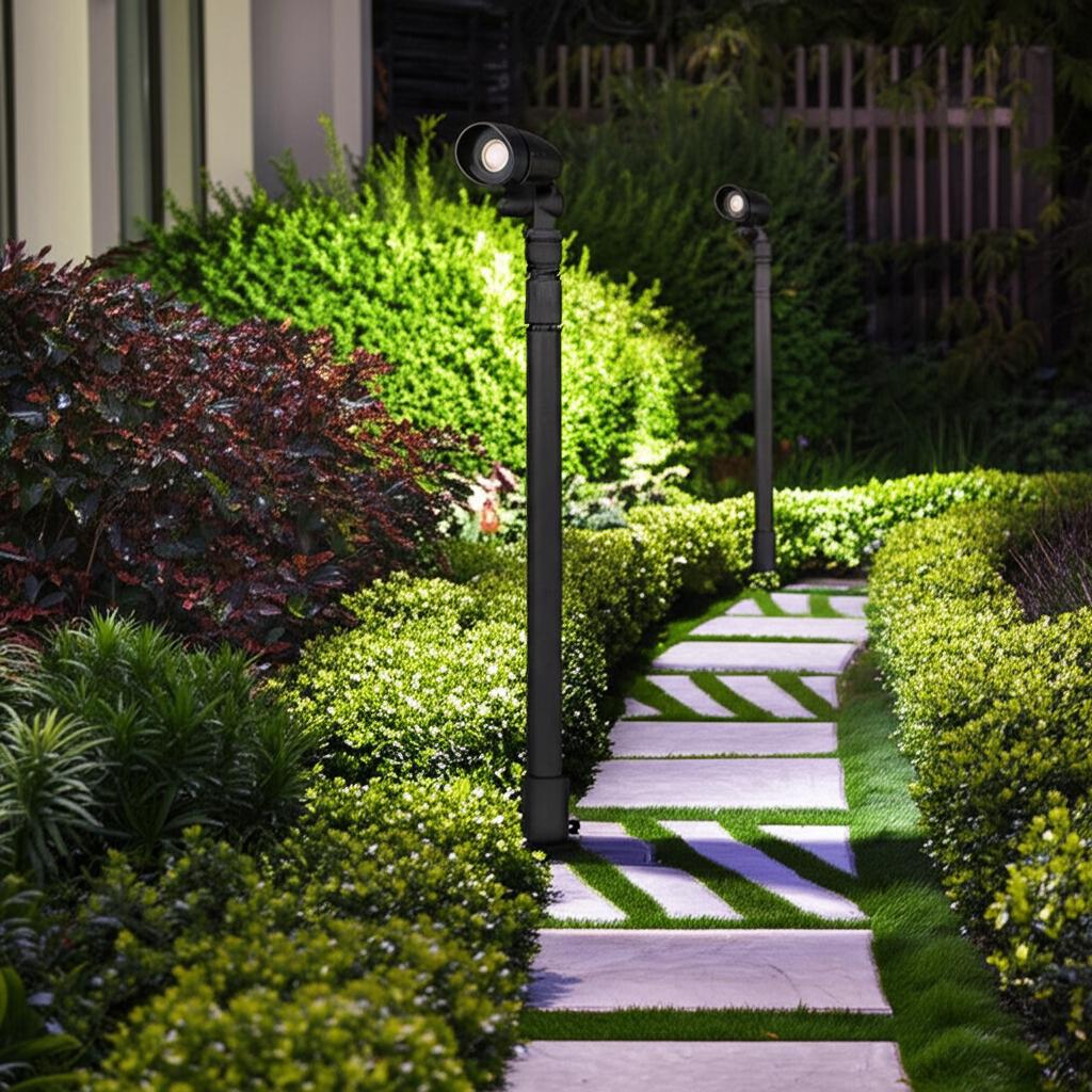 Hampton Bay Low-Voltage 10-Watt Equivalent Black Outdoor Integrated LED Landscape Telescoping Spot Light