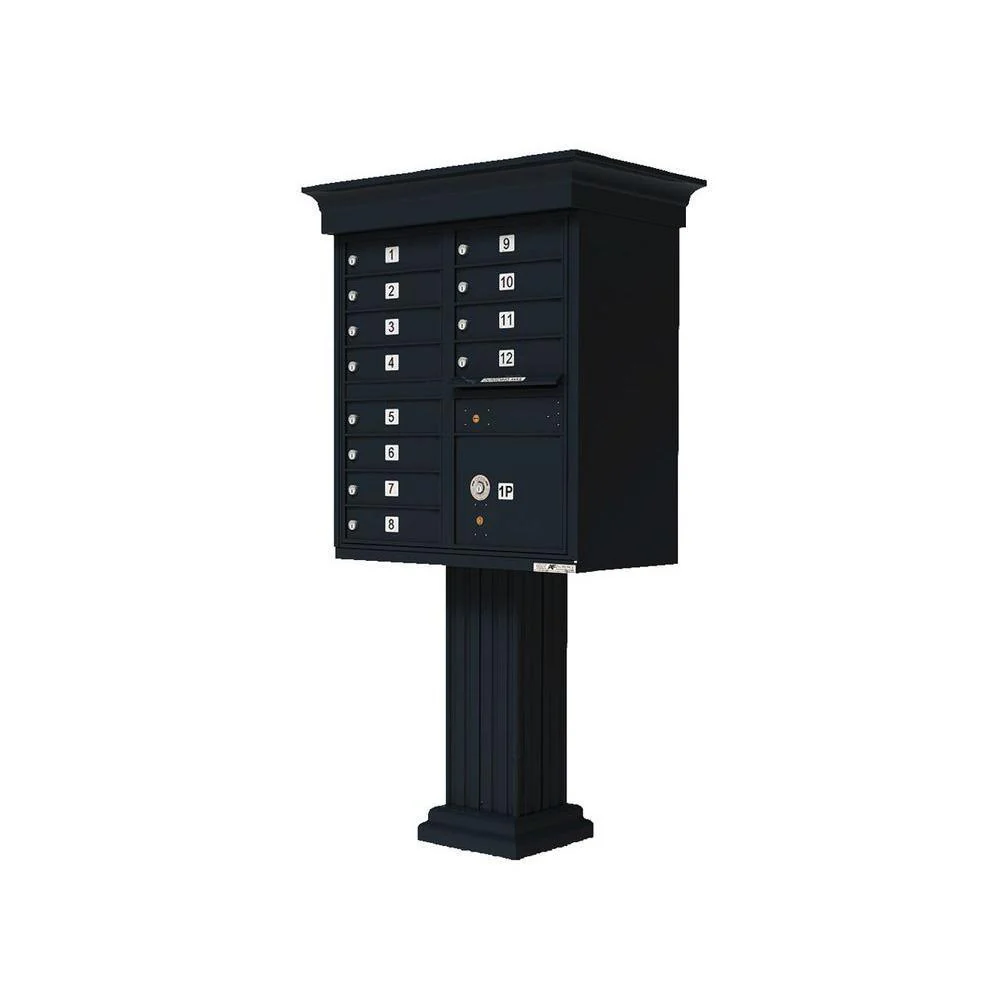 Vital 12-Mailboxes 1-Parcel Locker 1-Outgoing Pedestal Mount Cluster Box Unit