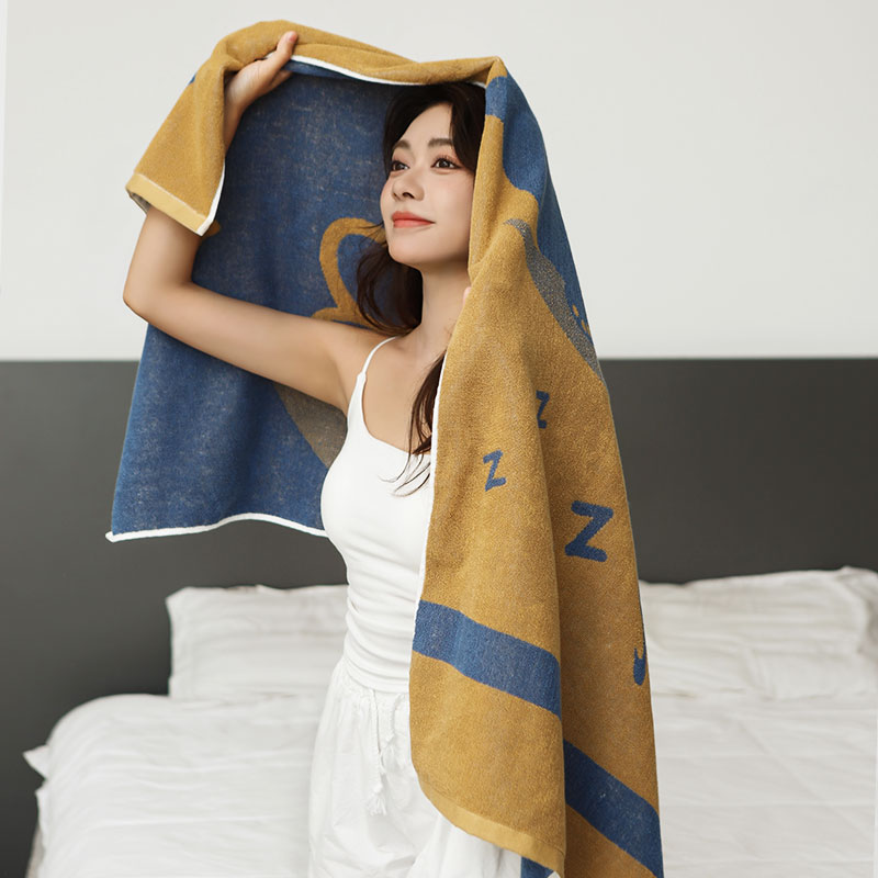 Sleeping Bunny Cartoon Cute Cotton Bath Towel 3 Colors Available