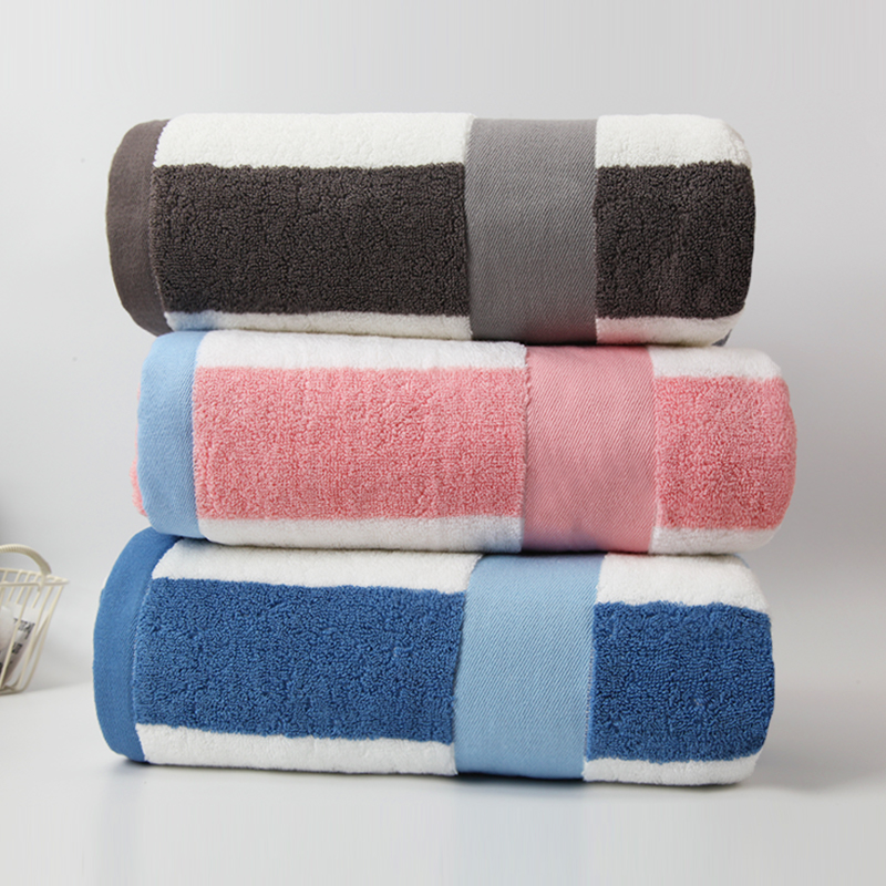 Color Stripe Series Cotton Enlarged and Thickened Bath Towel