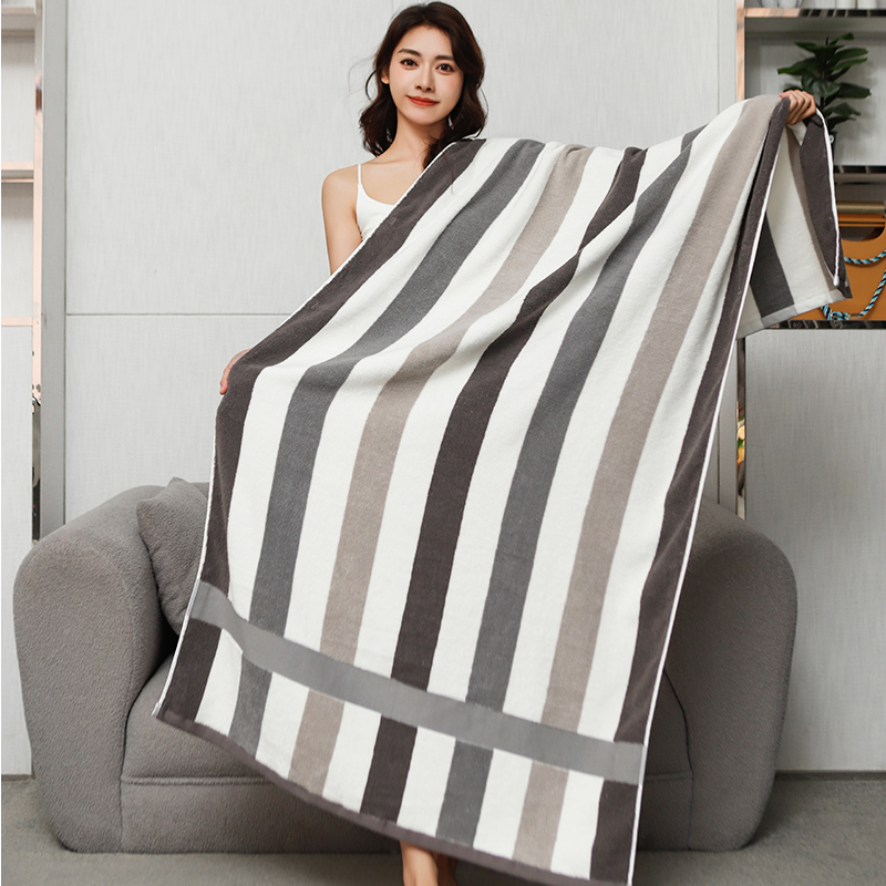 Color Stripe Series Cotton Enlarged and Thickened Bath Towel