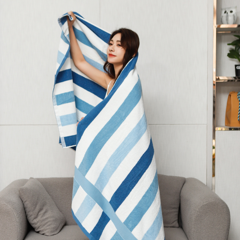 Color Stripe Series Cotton Enlarged and Thickened Bath Towel