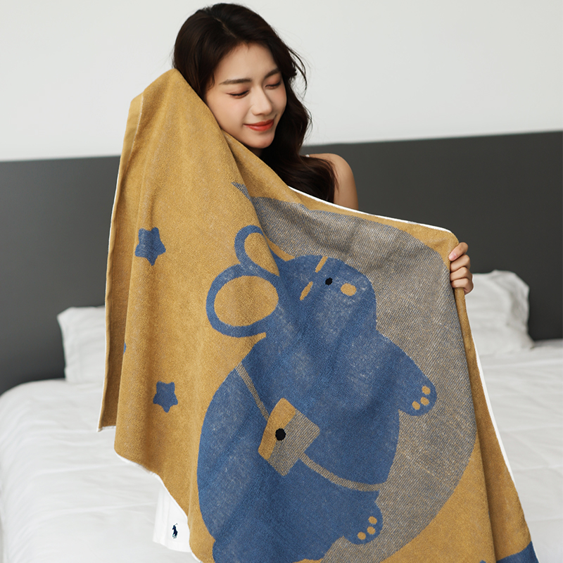 Sleeping Bunny Cartoon Cute Cotton Bath Towel 3 Colors Available