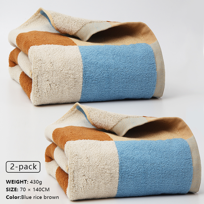 Warm checkered 100% cotton bath towel is not easy to shed.