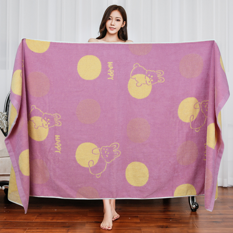 Soft and absorbent 100% cotton bath towel with cartoon pattern