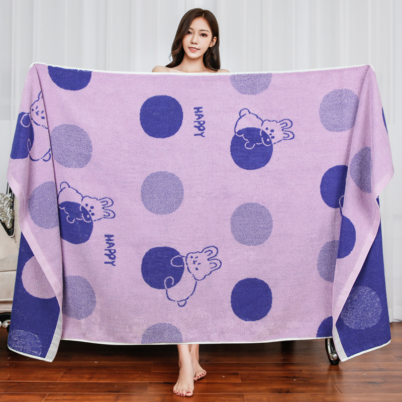 Soft and absorbent 100% cotton bath towel with cartoon pattern