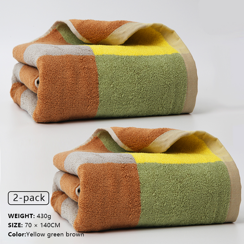 Warm checkered 100% cotton bath towel is not easy to shed.