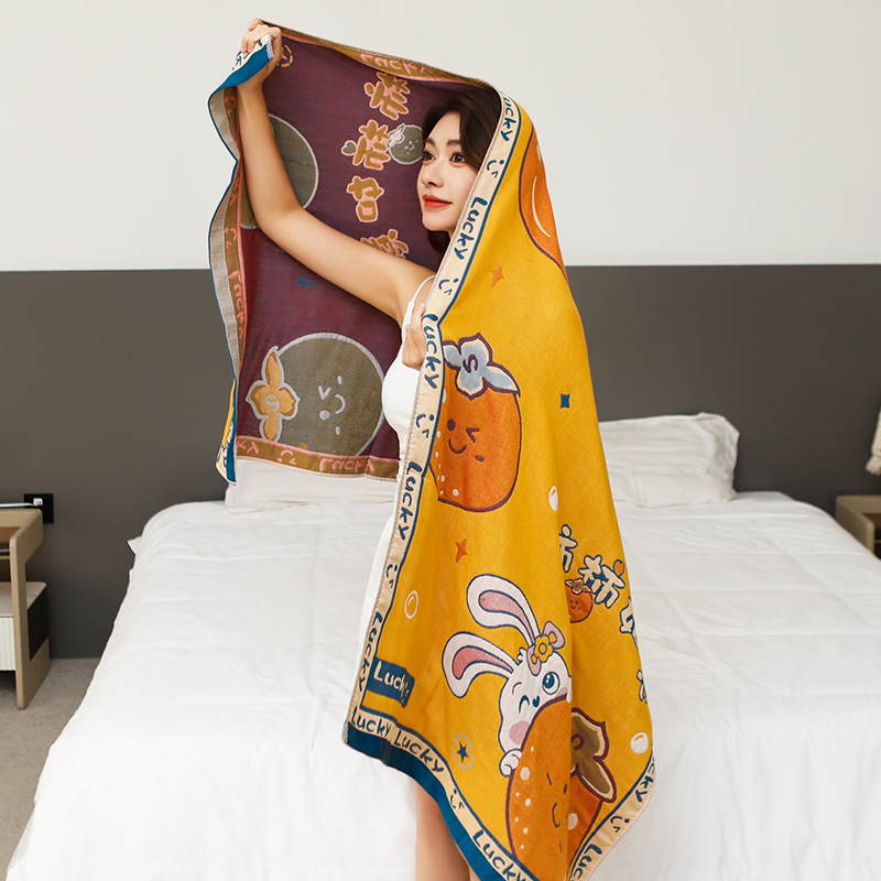 Xinjiang Long-staple Cotton Pure Cotton Gauze Bath Towel Men's and Women's Household Water Absorbing and Quick-drying Towel Cotton Bath Wrap Towel for Lovers