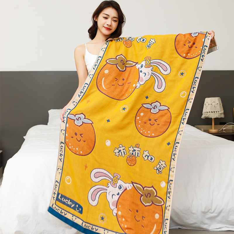 Xinjiang Long-staple Cotton Pure Cotton Gauze Bath Towel Men's and Women's Household Water Absorbing and Quick-drying Towel Cotton Bath Wrap Towel for Lovers