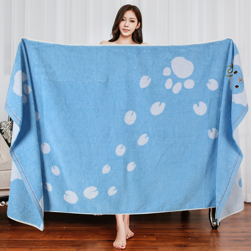 Pure cotton bath towel special for children, soft, water absorption, no shedding, adults and children take a bath