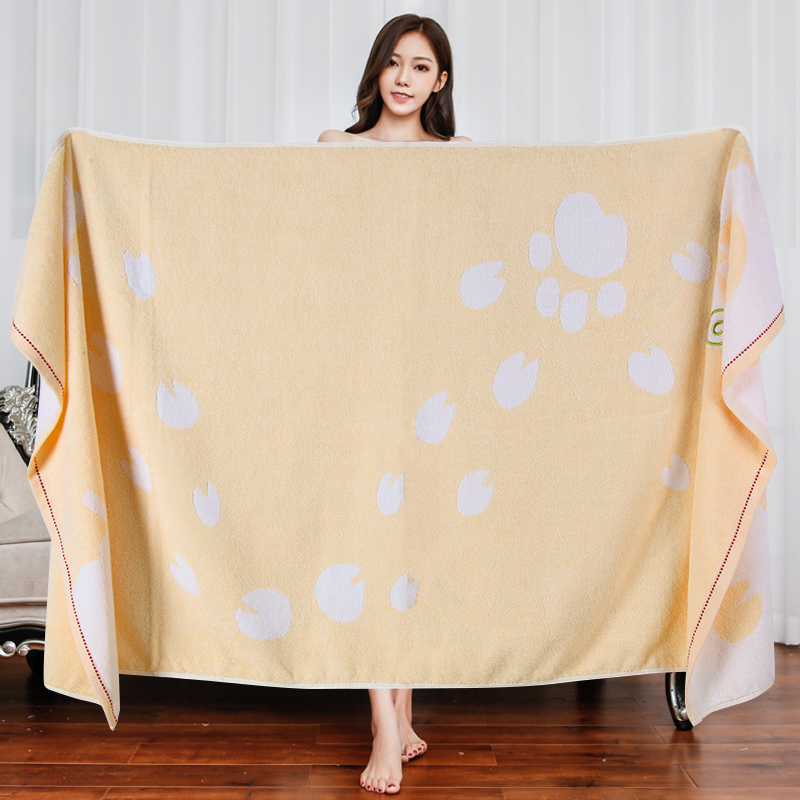 Pure cotton bath towel special for children, soft, water absorption, no shedding, adults and children take a bath