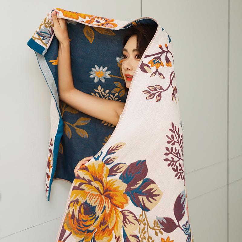 Gauze bath towel household cotton absorbent quick-drying male adult cotton large size cartoon adult bath large wrap towel