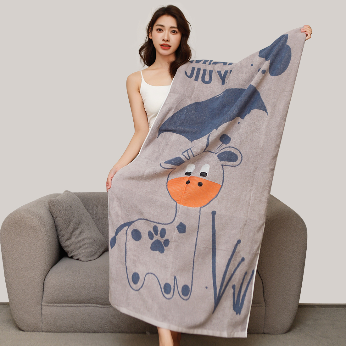 Washing cow bath towel