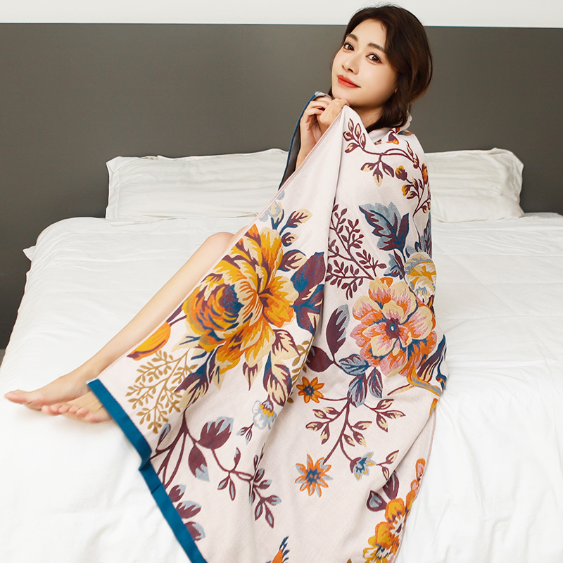 Gauze bath towel household cotton absorbent quick-drying male adult cotton large size cartoon adult bath large wrap towel