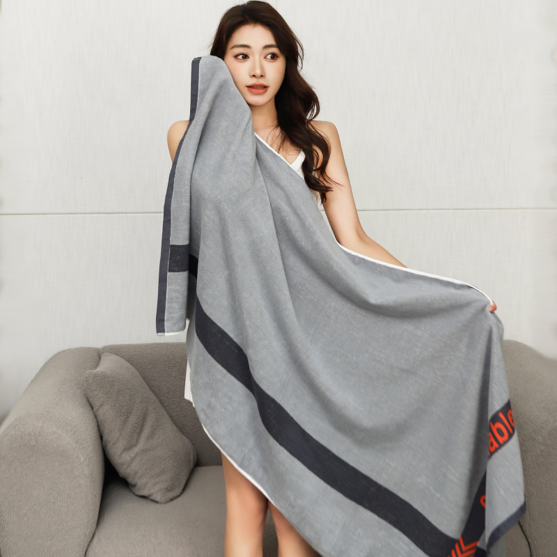 Pure cotton big bath towel 100% pure cotton adult water absorption men and women adult home use soft non-shedding bath special wrap towel