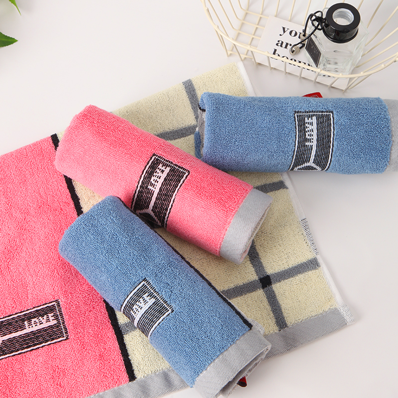 Key style high quality cotton square towel soft and comfortable 2-piece set
