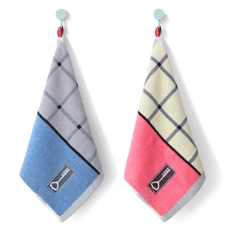 Key style high quality cotton square towel soft and comfortable 2-piece set
