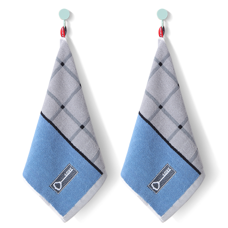 Key style high quality cotton square towel soft and comfortable 2-piece set