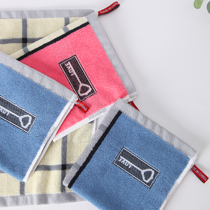 Key style high quality cotton square towel soft and comfortable 2-piece set