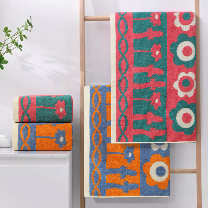 Soft absorbent bath towel couple set for home use