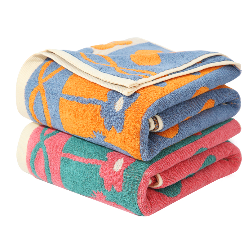 Soft absorbent bath towel couple set for home use