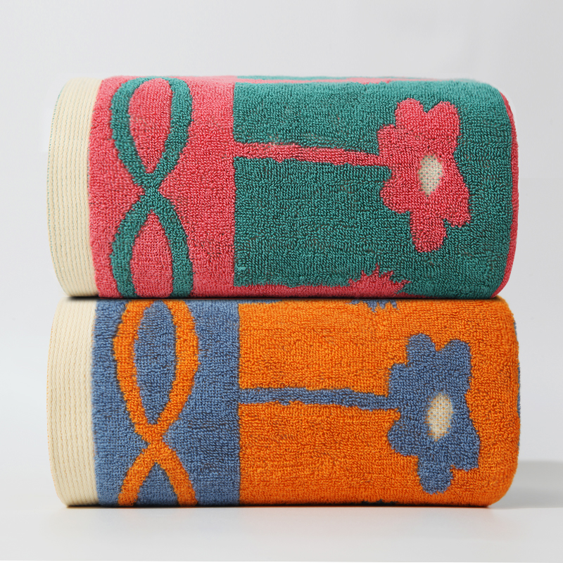 Soft absorbent bath towel couple set for home use