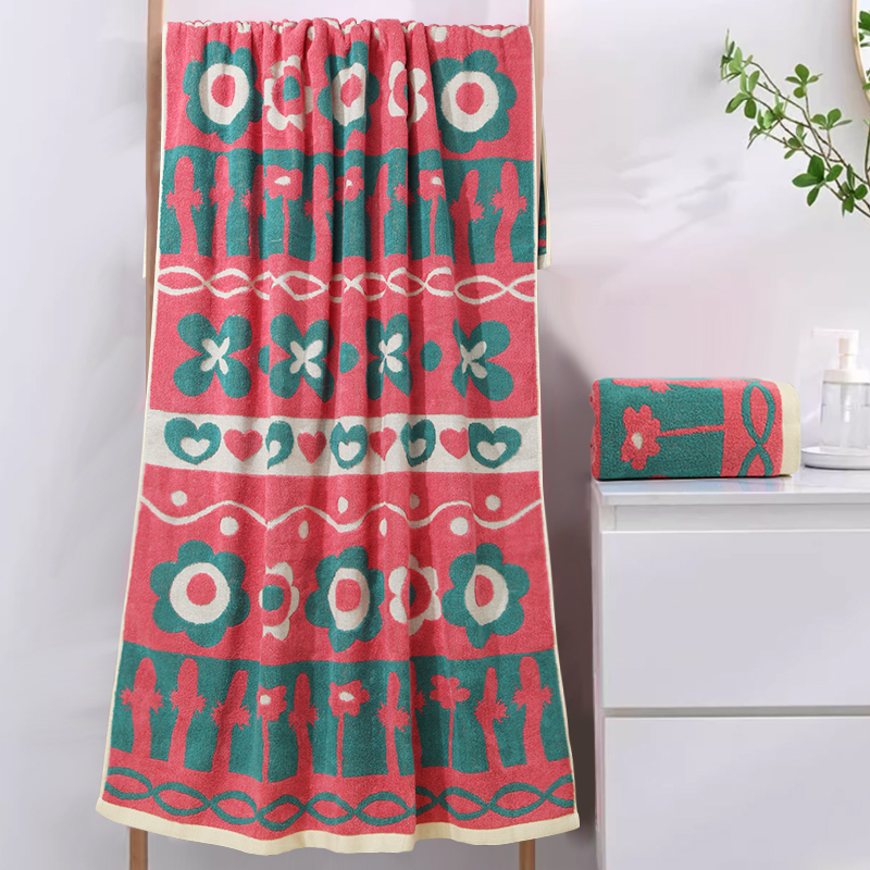 Soft absorbent bath towel couple set for home use