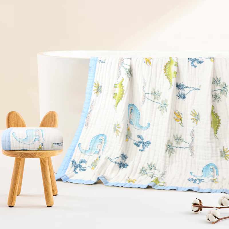 Soft absorbent dinosaur towel