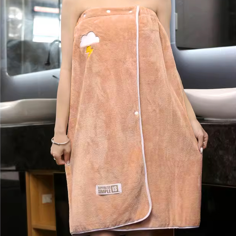 Wearable bath towel women's strapless bath skirt for home use