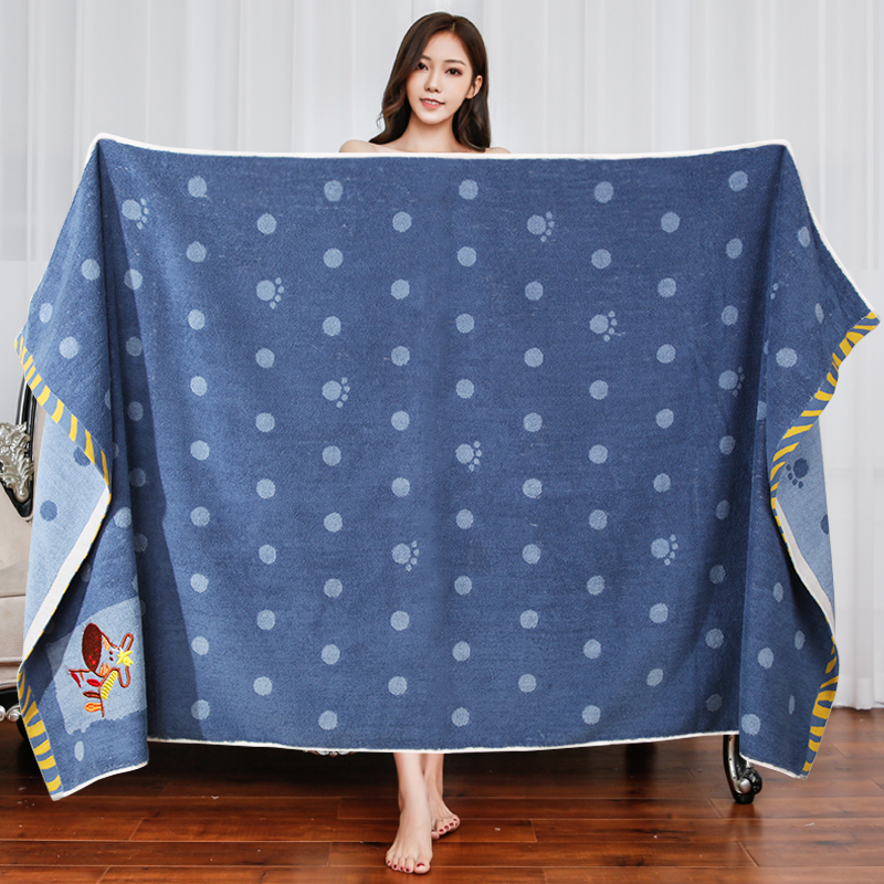 Pure cotton bath towel for home use, extra thick, quick-drying, absorbent and soft