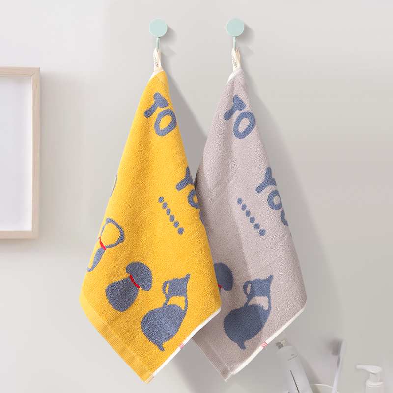 2-pack small towels, hanging hand towels, sweat-absorbing, 100% cotton, colorfast for children