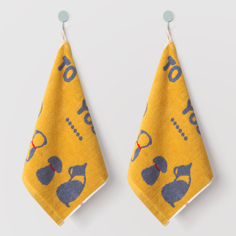2-pack small towels, hanging hand towels, sweat-absorbing, 100% cotton, colorfast for children